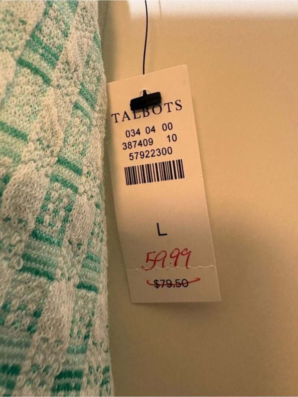 Talbots Mint and White Plaid Circle Skirt - Picture 2 of 6